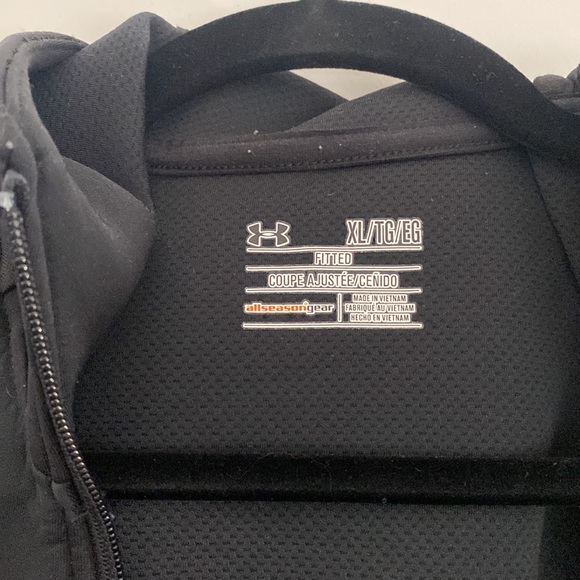 Mens Under Armour all season gear black fitted zip-up hoodie XL - Picture 2 of 4